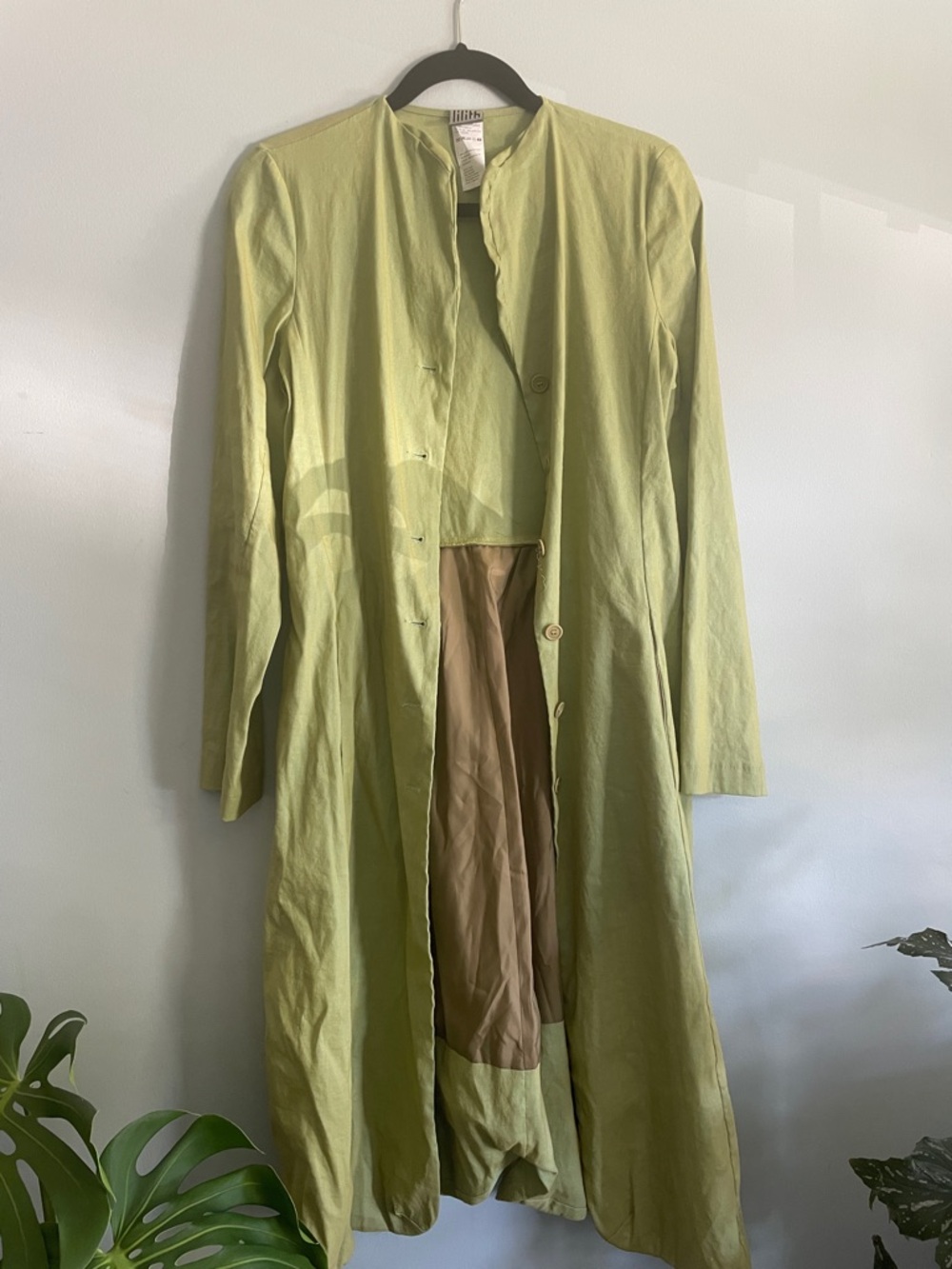 Light Green Longline Trench Coat